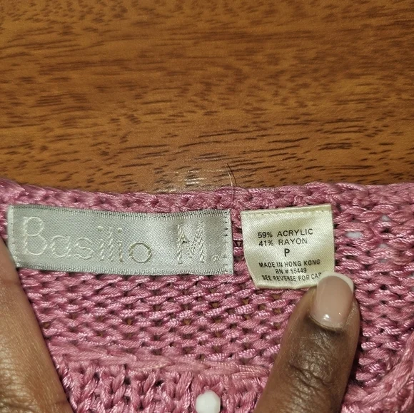 Womens Vintage 80s Basilio M. Faux Pearl Sweater - Picture 13 of 16